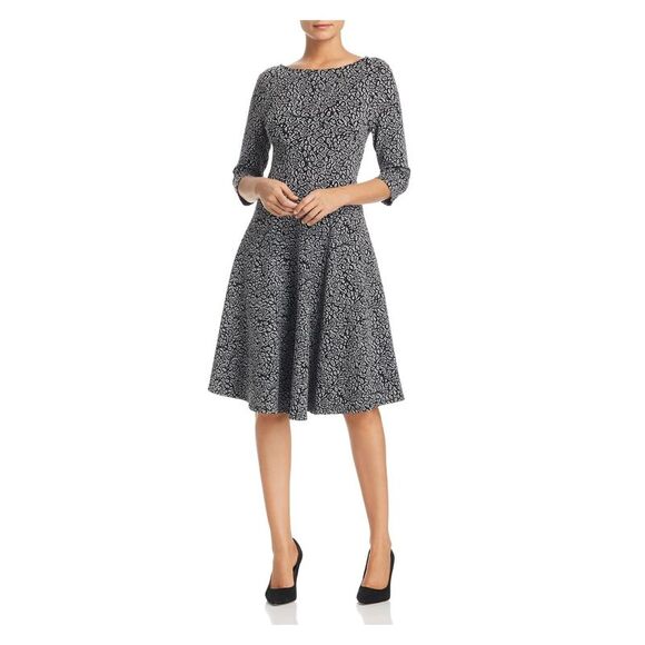 LEOTA Dresses & Skirts - LEOTA Womens Gray Long Sleeve Knee Length Wear To Work Sweater Dress S